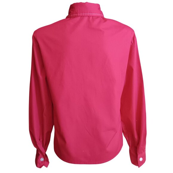 16 Large Vintage 60's The Nut Shirt Mod Blouse Chore Pocket Lady Manhattan Red - Picture 6 of 7